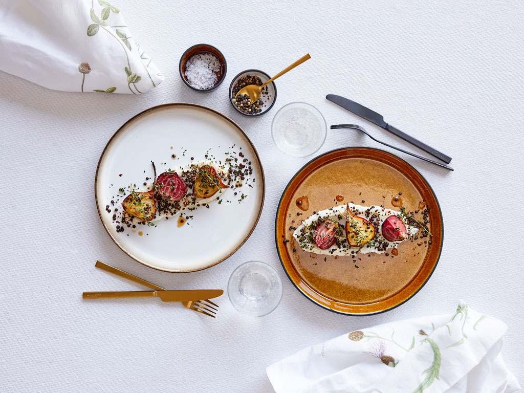 Dessertbord GASTRO 21 cm, zwart/amber, Bitz