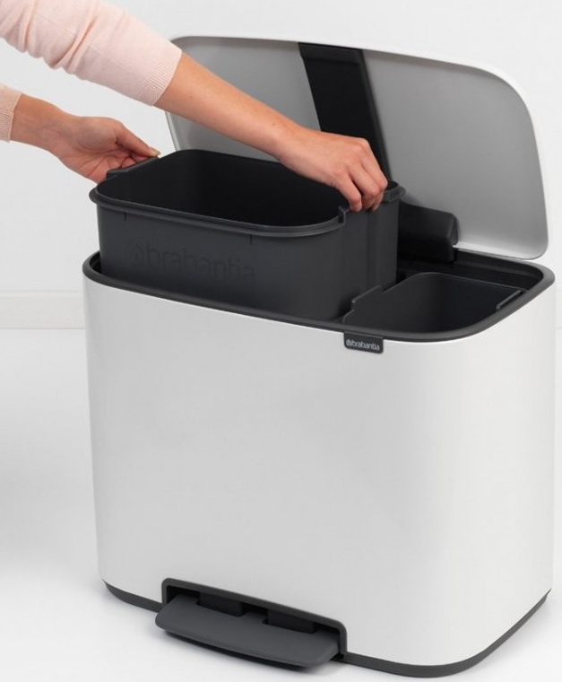 Pedaalemmer BO 11 + 23 l, wit, Brabantia