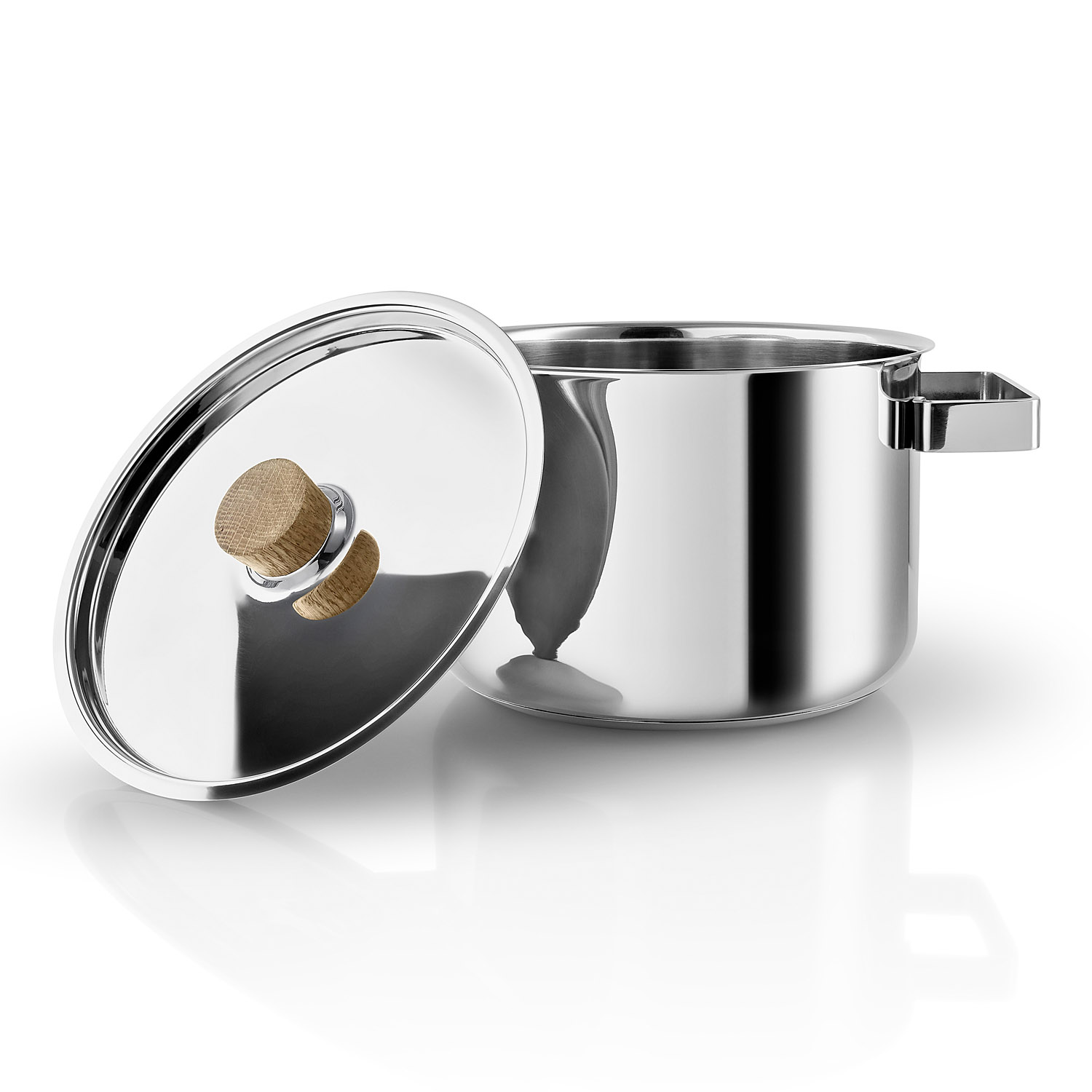 Pan NORDIC KITCHEN 3 l, 18 cm, deksel met houten handvat, roestvrij staal, Eva Solo