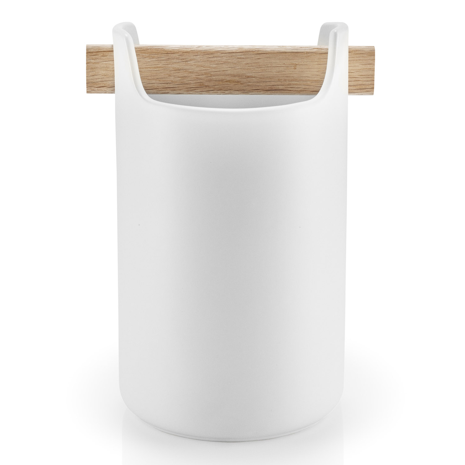 Pollepelhouder 20 cm, eikenhouten handvat, wit, keramiek, Eva Solo
