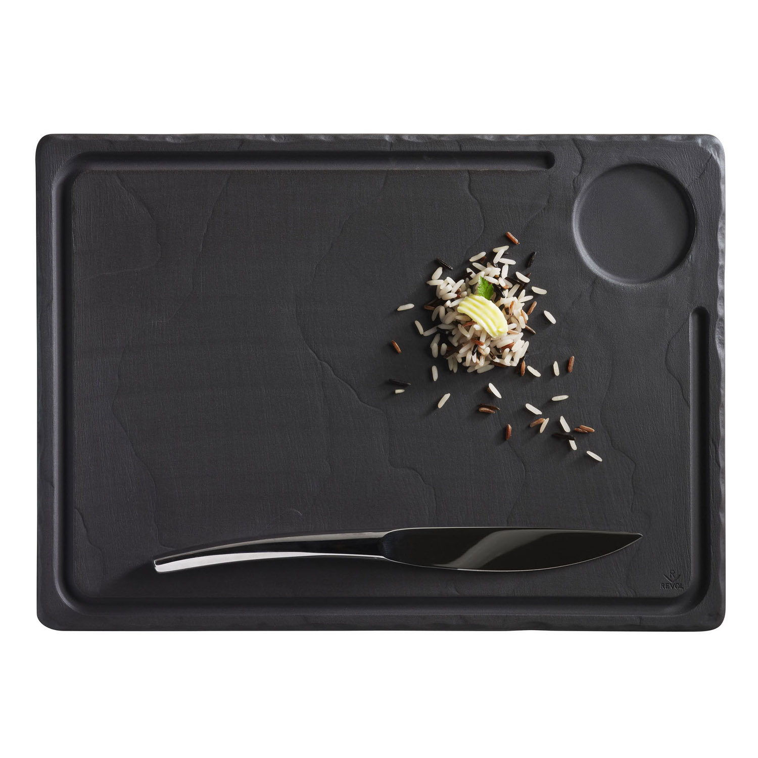 Steakbord BASALT 33 x 24 cm, leisteeneffect, keramiek, REVOL