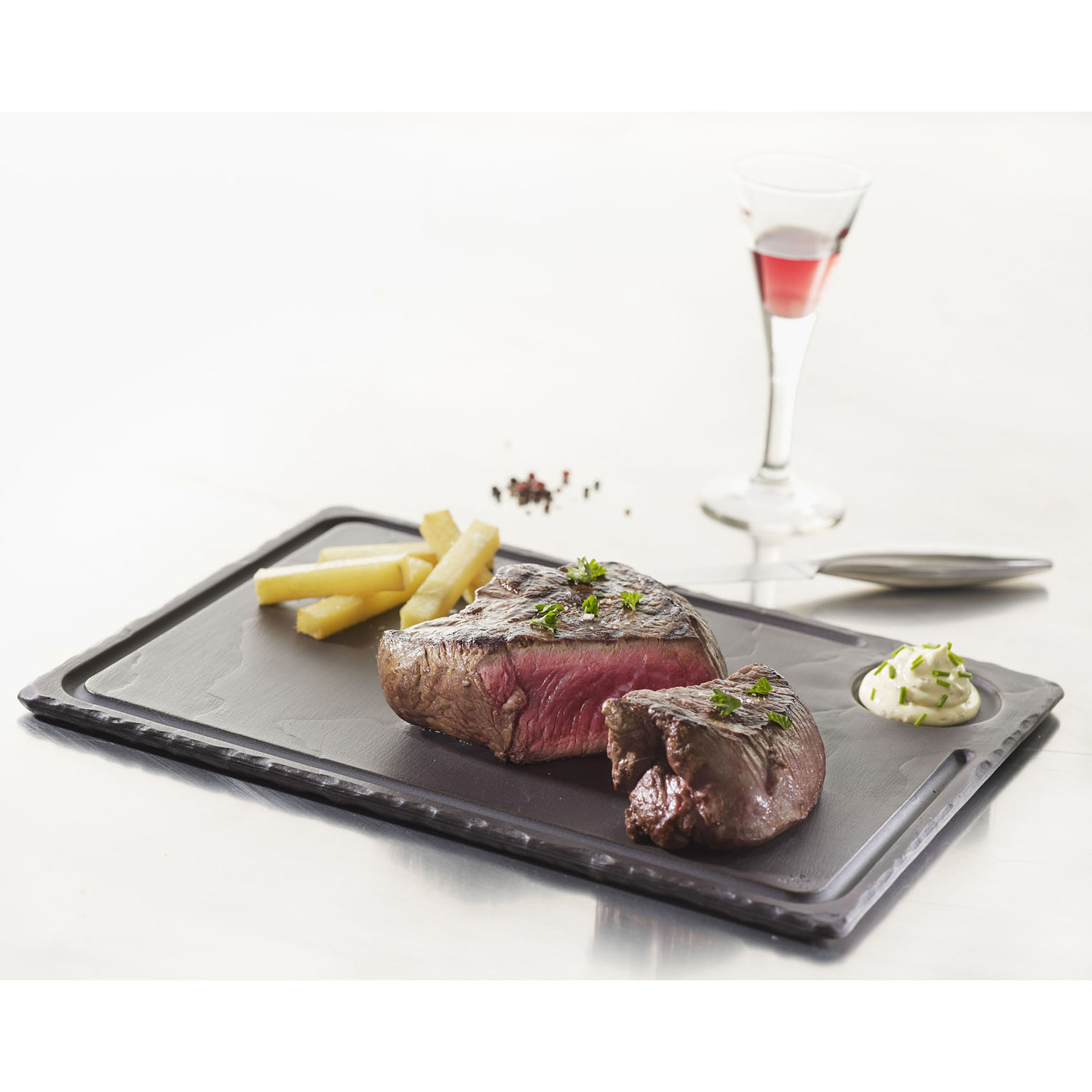 Steakbord BASALT 33 x 24 cm, leisteeneffect, keramiek, REVOL