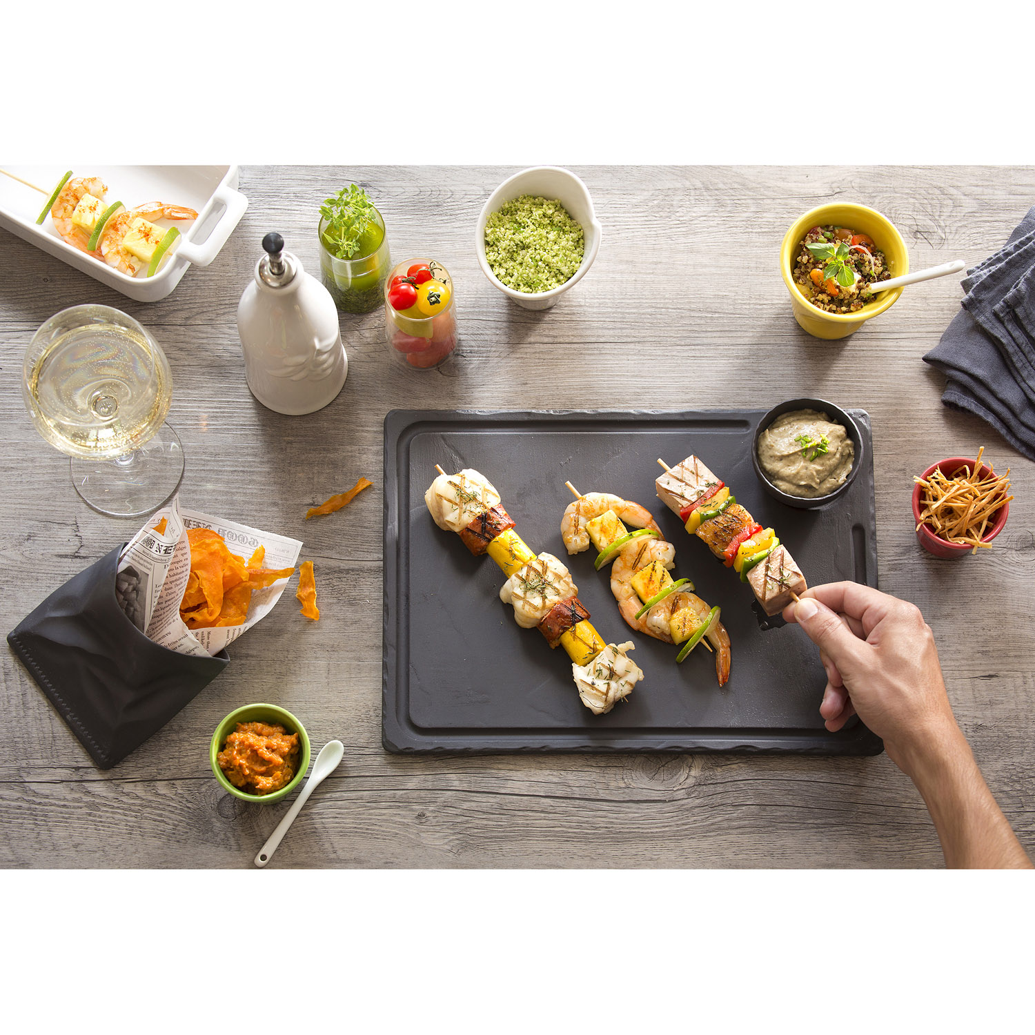 Steakbord BASALT 33 x 24 cm, leisteeneffect, keramiek, REVOL