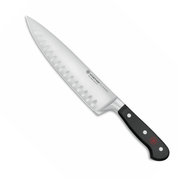 Koksmes CLASSIC, 20 cm, breed mes, groeven, Wüsthof