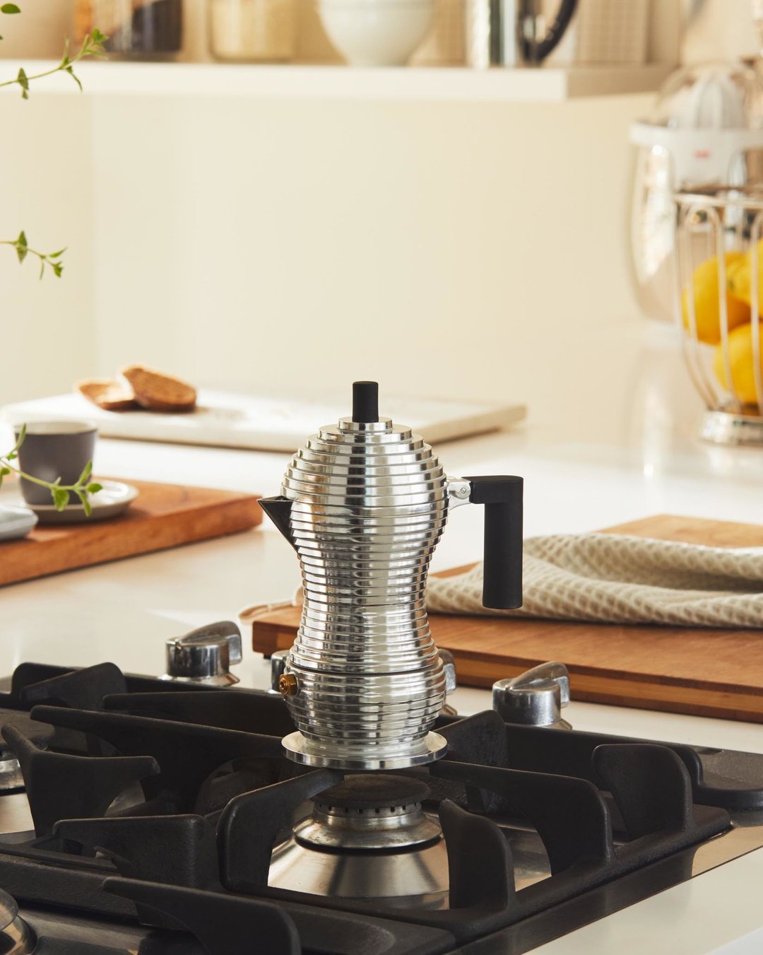 Espresso-percolator PULCINA 70 ml, zwart handvat, Alessi