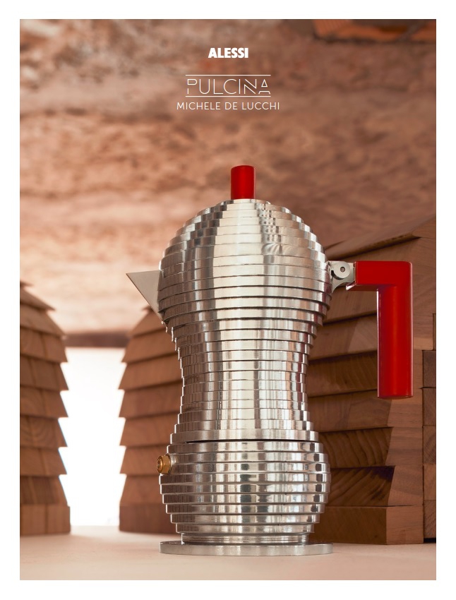 Espresso-percolator PULCINA 70 ml, zwart handvat, Alessi