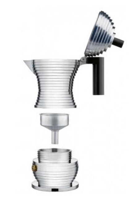 Espresso-percolator PULCINA 70 ml, zwart handvat, Alessi
