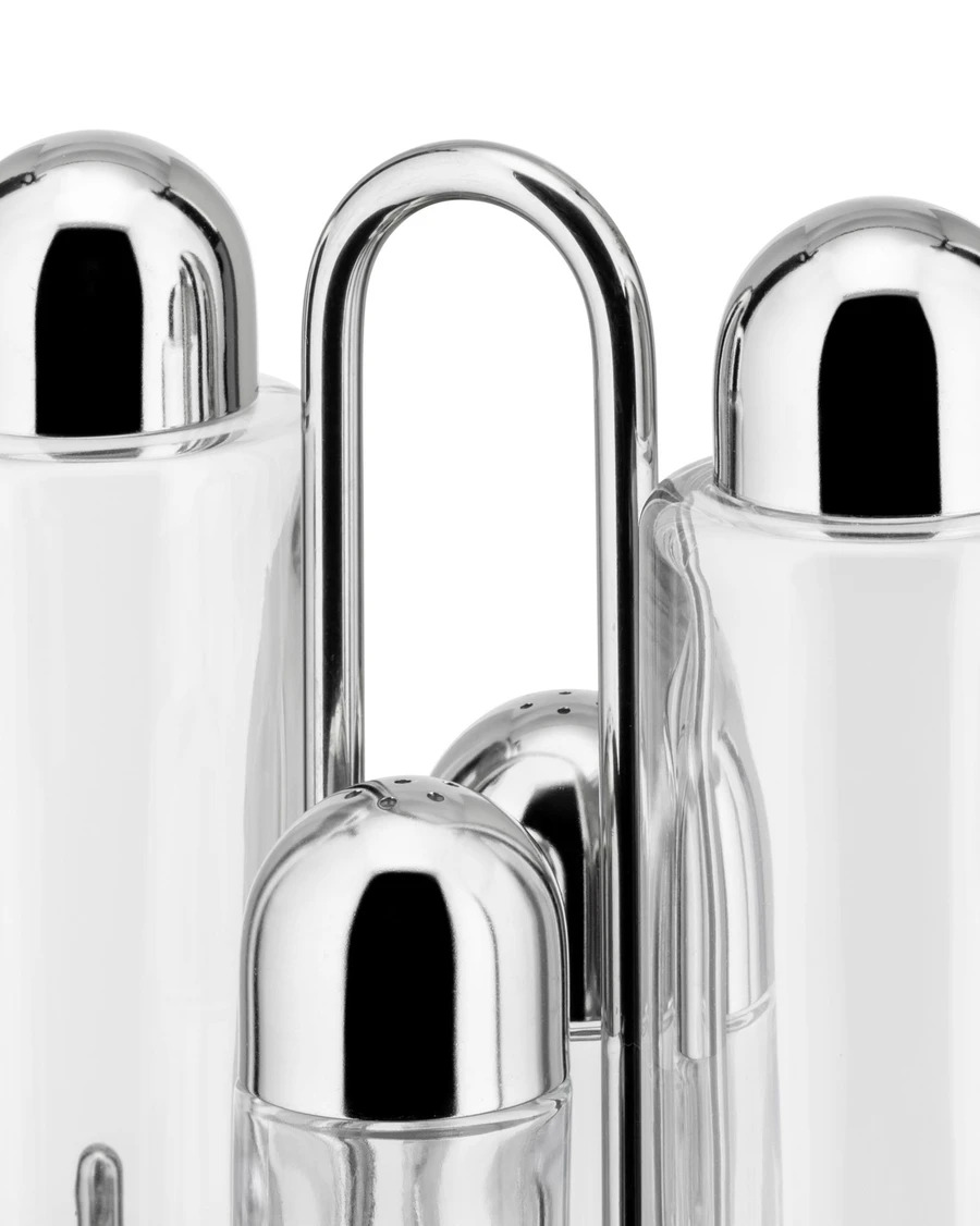 Specerijenset 5070 19 cm, roestvrij staal en glas, Alessi