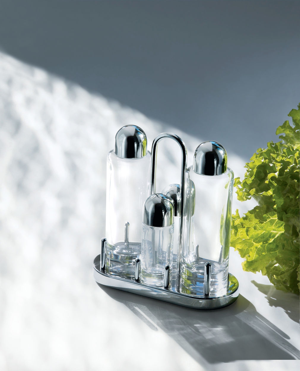 Specerijenset 5070 19 cm, roestvrij staal en glas, Alessi