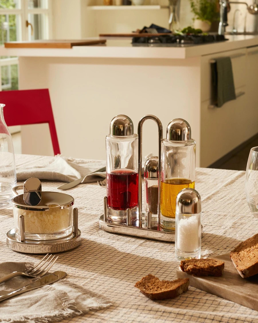 Specerijenset 5070 19 cm, roestvrij staal en glas, Alessi
