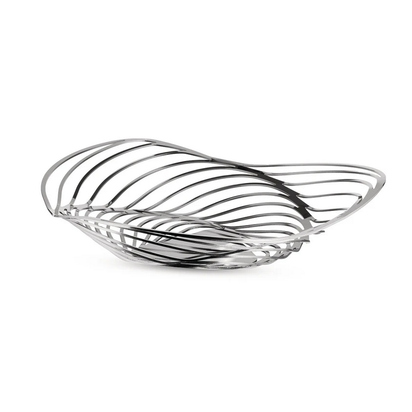 Fruitschaal TRINITY 33 cm, laag, zilver, Alessi