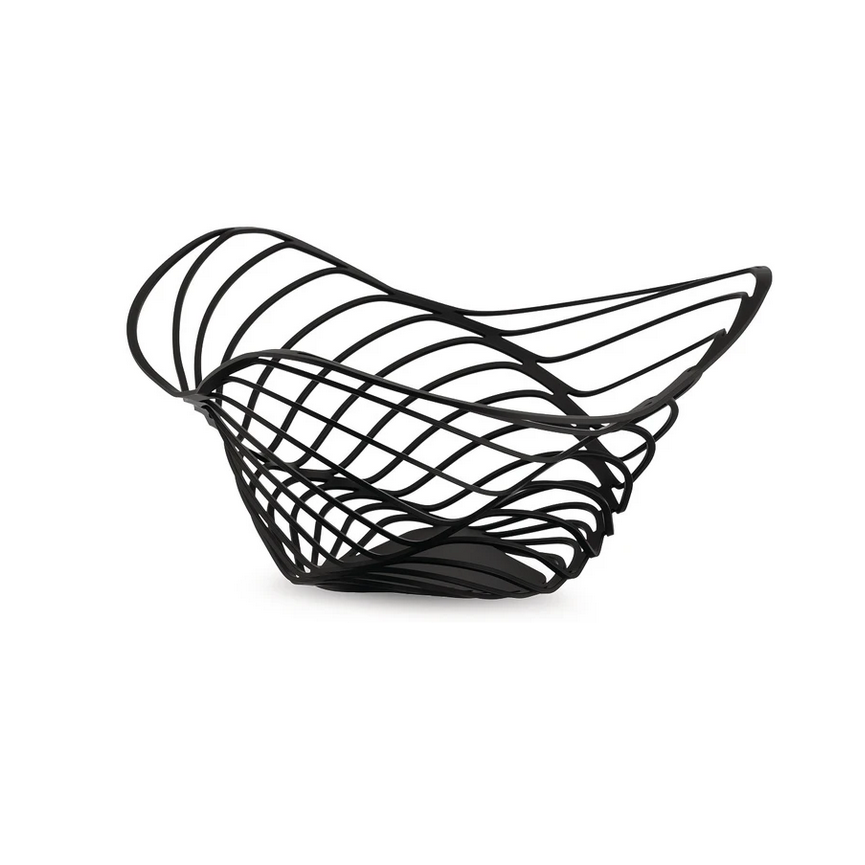Fruitschaal TRINITY 33 cm, hoog model, zwart, Alessi