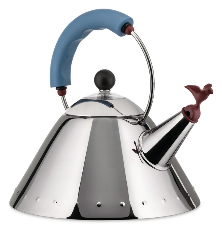 Fluitketel 9093 2 l, zilver/zwart, Alessi