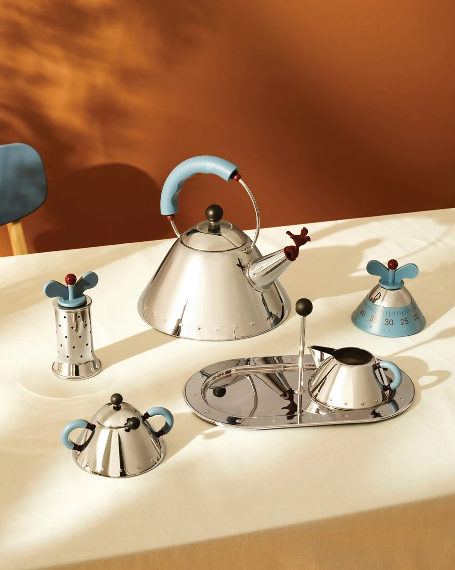 Fluitketel 9093 2 l, zilver/zwart, Alessi