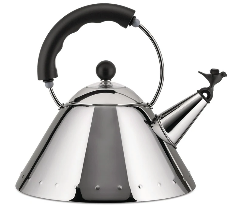 Fluitketel 9093 2 l, zilver/zwart, Alessi