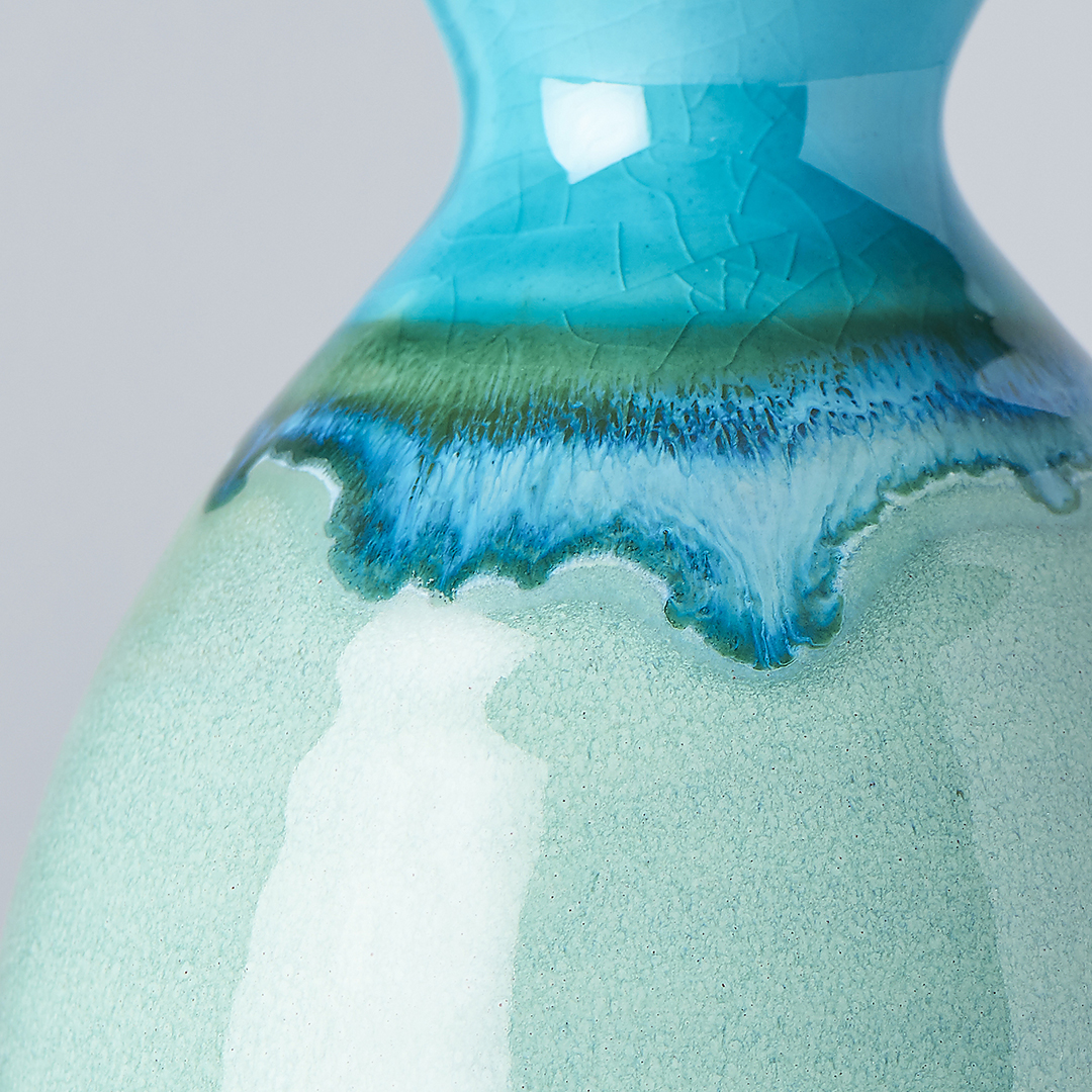 Sake-fles 350 ml, blauwgroen, MIJ