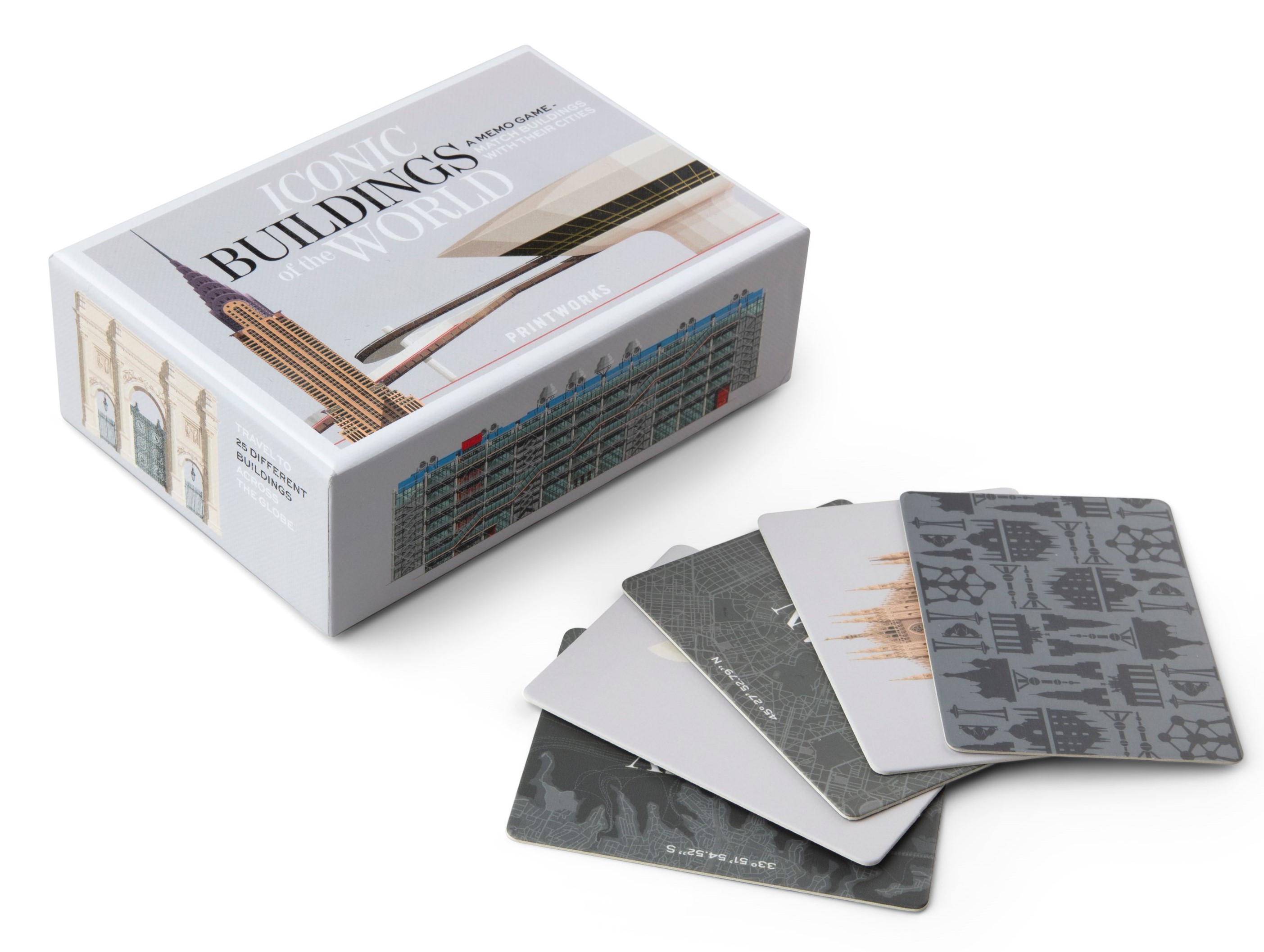 Spel Memory ICONIC BUILDINGS, 50 kaartjes, Printworks