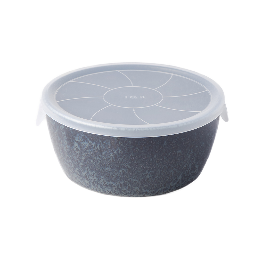 Eetkom BB BLACK 13 cm, 460 ml, met deksel, MIJ