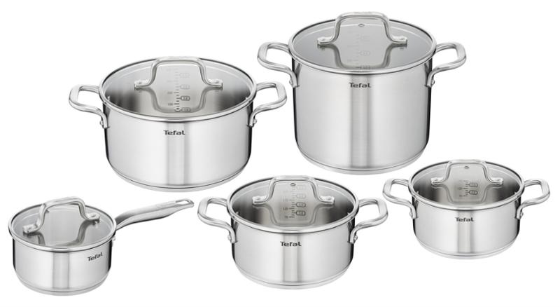 Pannenset VIRTUOSO, 10-delig, roestvrij staal, Tefal