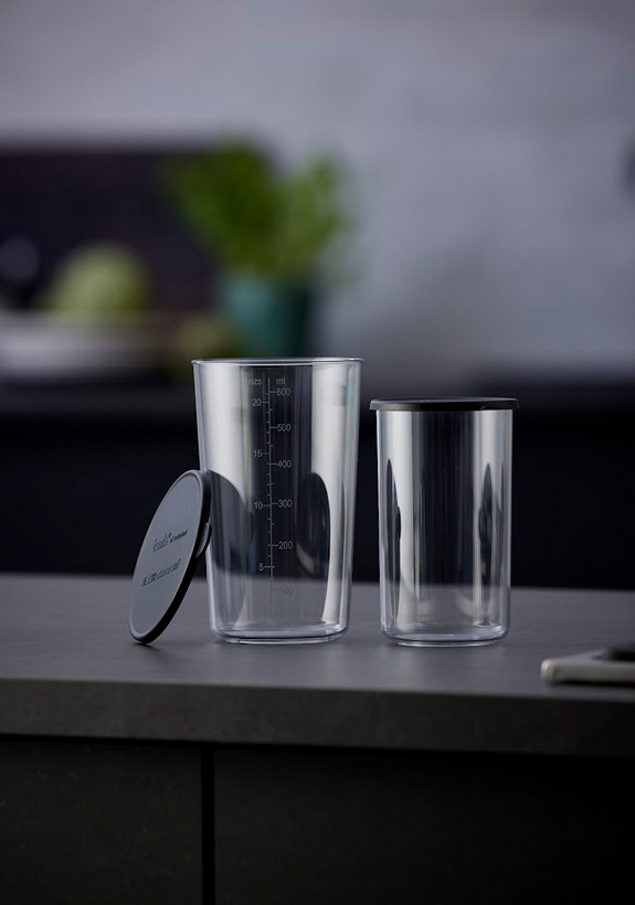Maatbeker, set van 2 stuks, 400 ml/600 ml, met deksel, Bamix
