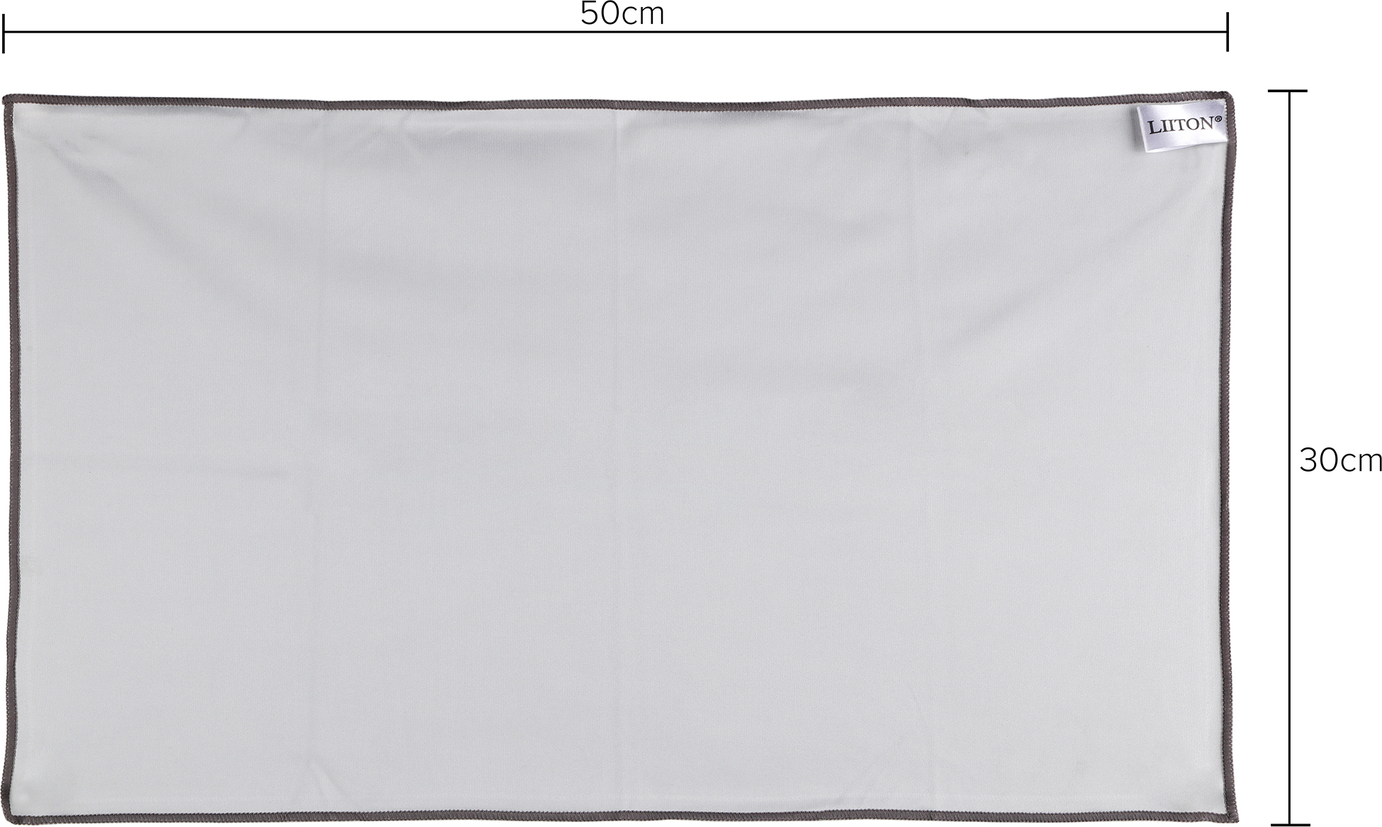 Poetsdoek 31 x 50 cm, set van 2 stuks, grijs, microvezel, Litton