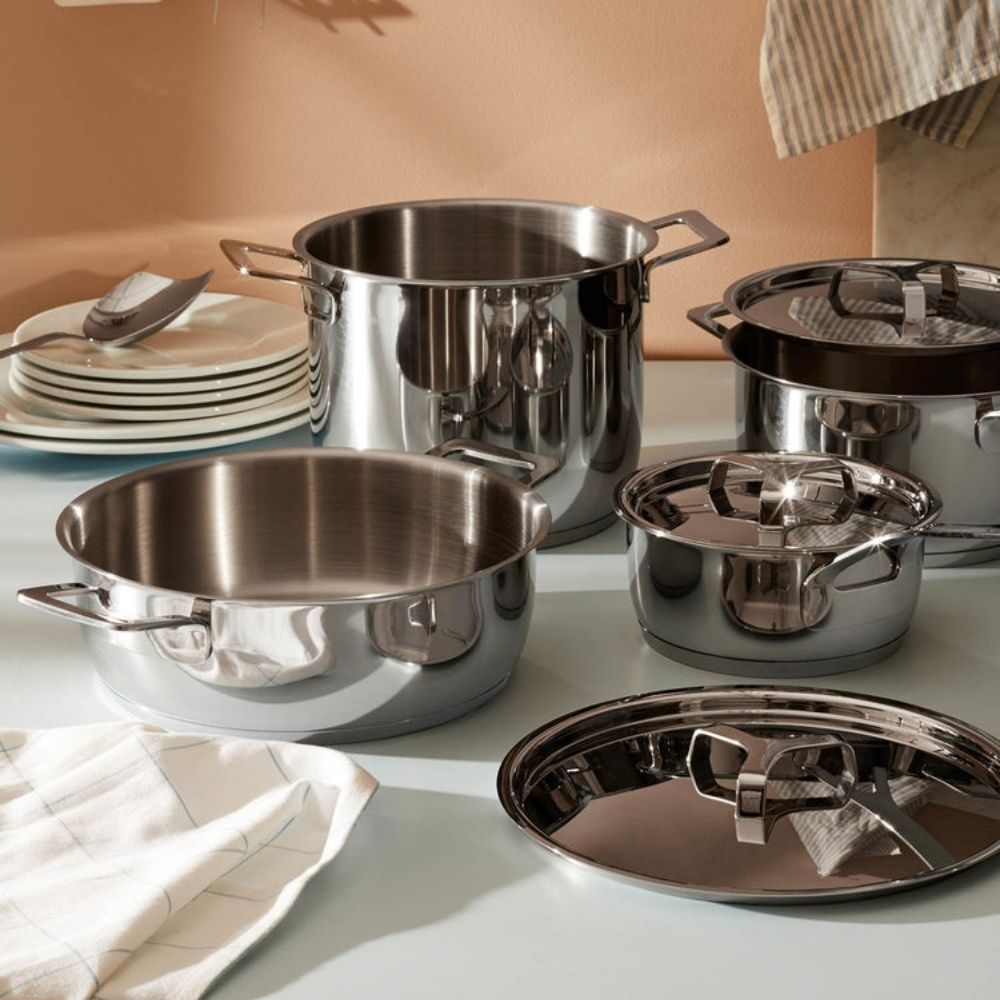 Pannenset POTS & PANS, 9-delig, roestvrij staal, Alessi