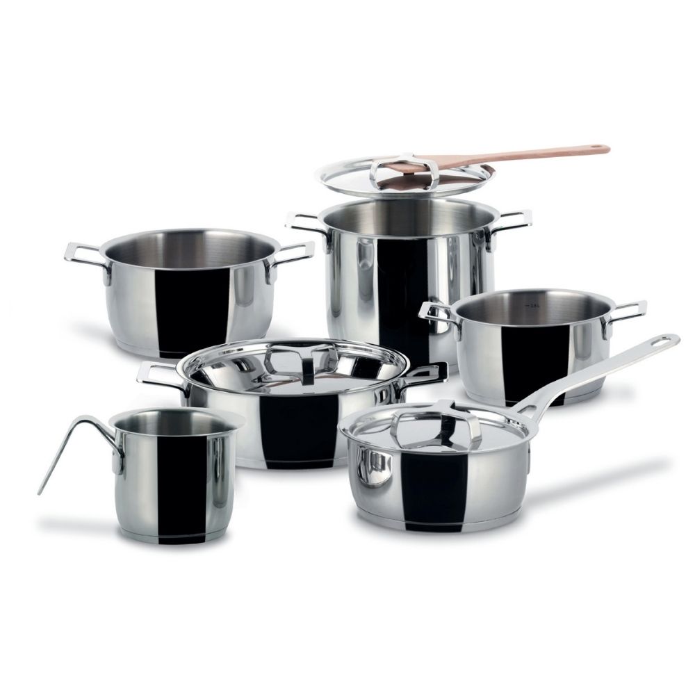 Pannenset POTS & PANS, 9-delig, roestvrij staal, Alessi