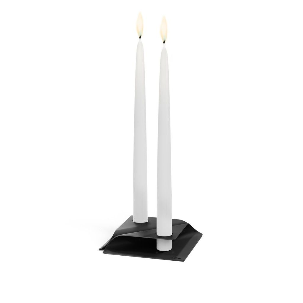 Kandelaar SQUARE CANDLE, set van 4 stuks, zwart, Höfats