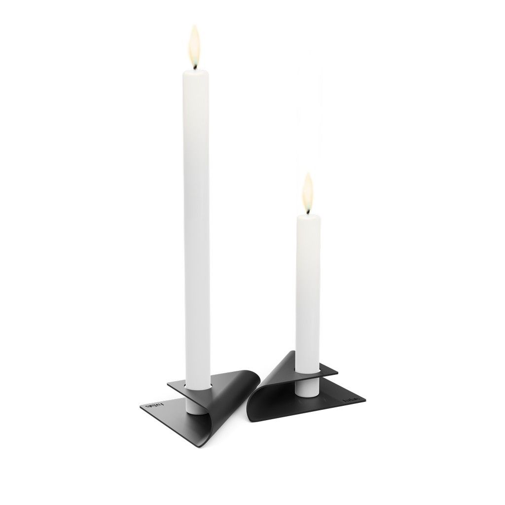 Kandelaar SQUARE CANDLE, set van 4 stuks, zwart, Höfats