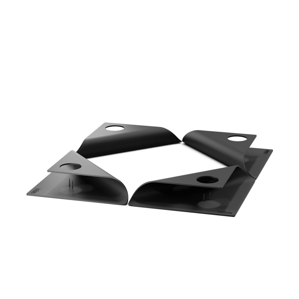 Kandelaar SQUARE CANDLE, set van 4 stuks, zwart, Höfats