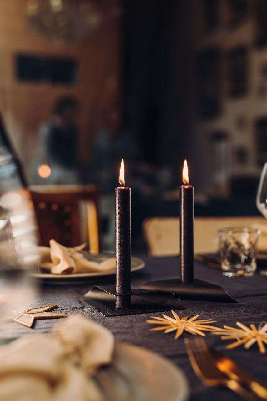 Kandelaar SQUARE CANDLE, set van 4 stuks, zwart, Höfats