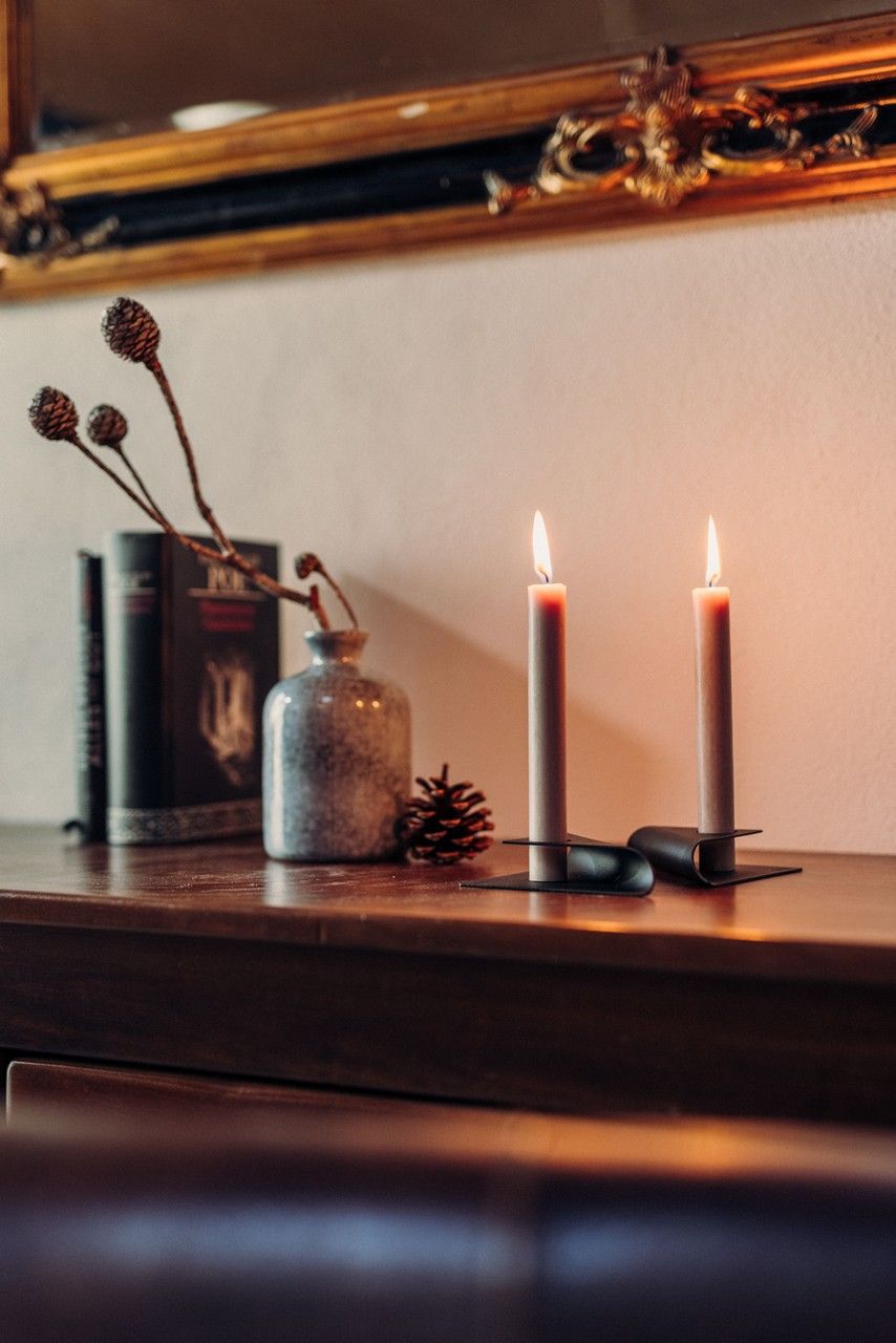 Kandelaar SQUARE CANDLE, set van 4 stuks, zwart, Höfats