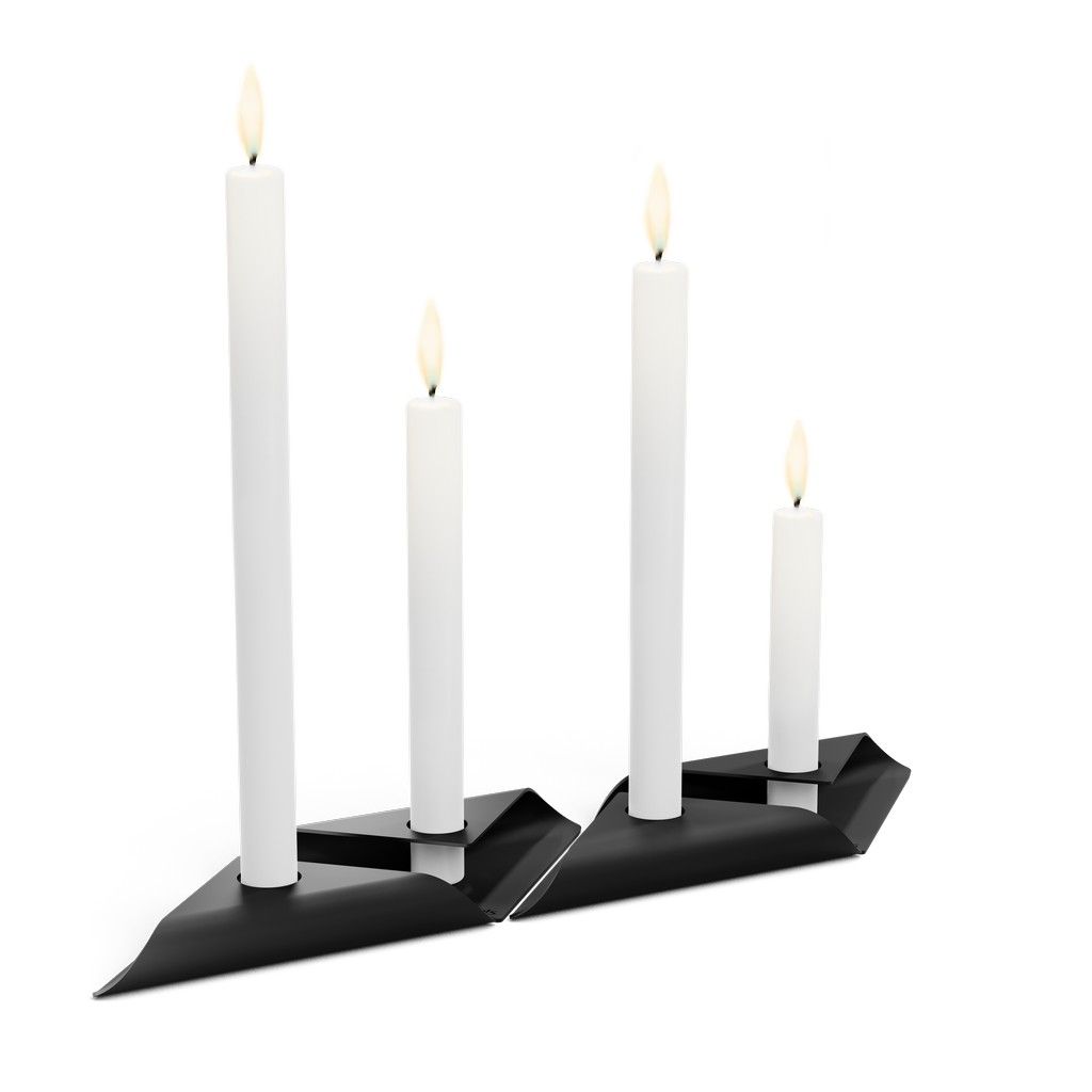 Kandelaar SQUARE CANDLE, set van 4 stuks, zwart, Höfats