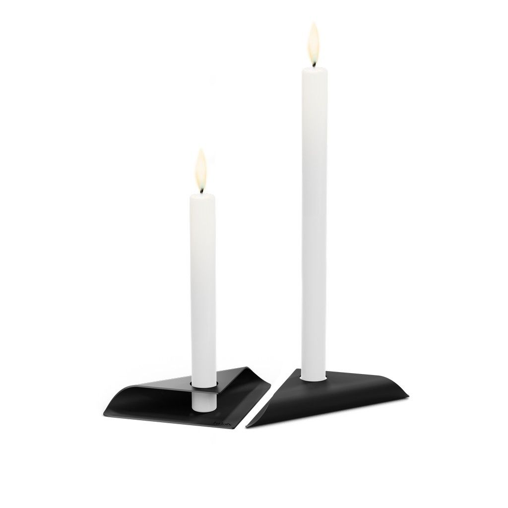 Kandelaar SQUARE CANDLE, set van 4 stuks, zwart, Höfats