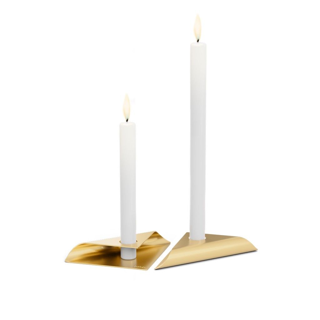 Kandelaar SQUARE CANDLE, set van 4 stuks, goud, Höfats