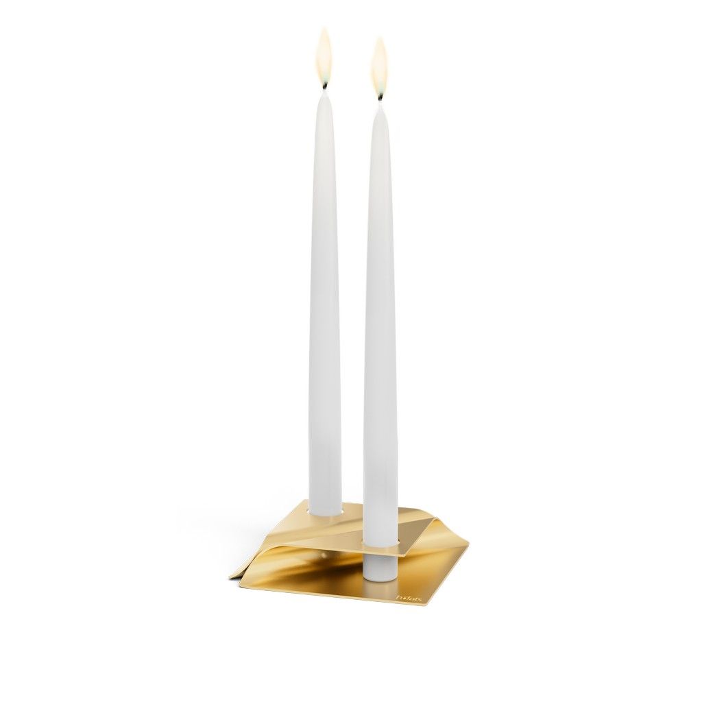 Kandelaar SQUARE CANDLE, set van 4 stuks, goud, Höfats