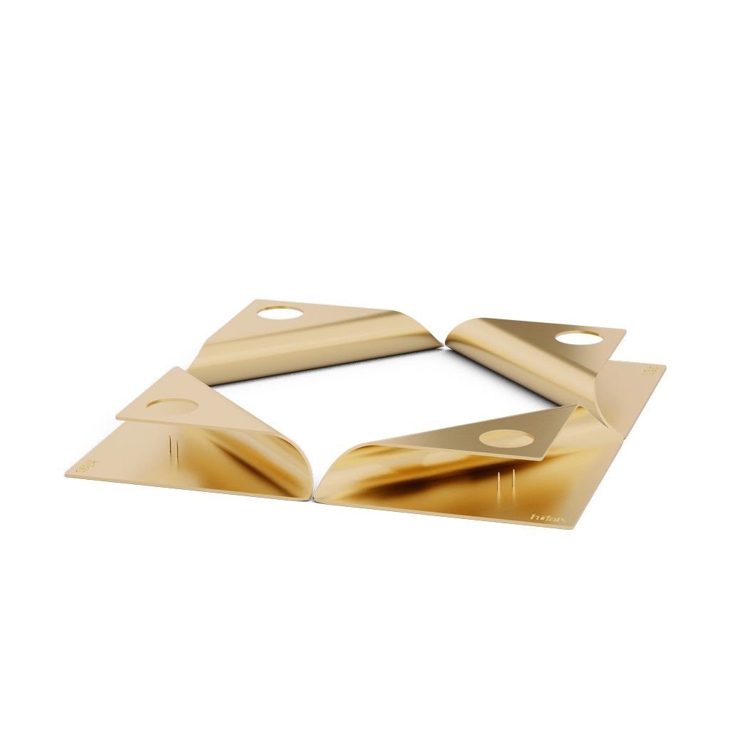 Kandelaar SQUARE CANDLE, set van 4 stuks, goud, Höfats