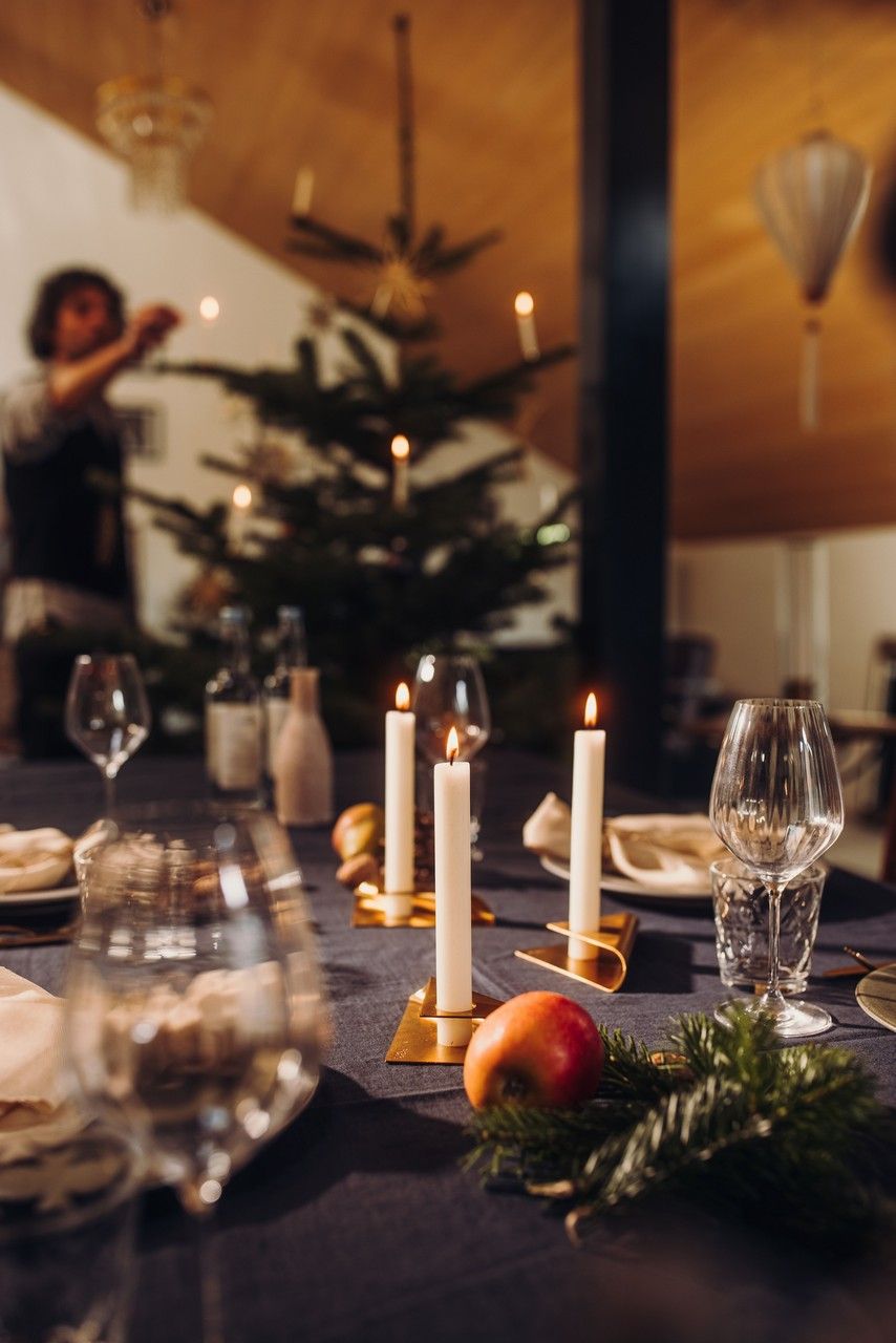 Kandelaar SQUARE CANDLE, set van 4 stuks, goud, Höfats