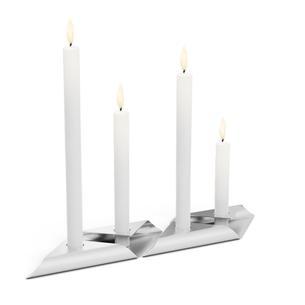 Kandelaar SQUARE CANDLE, set van 4 stuks, roestvrij staal, Höfats