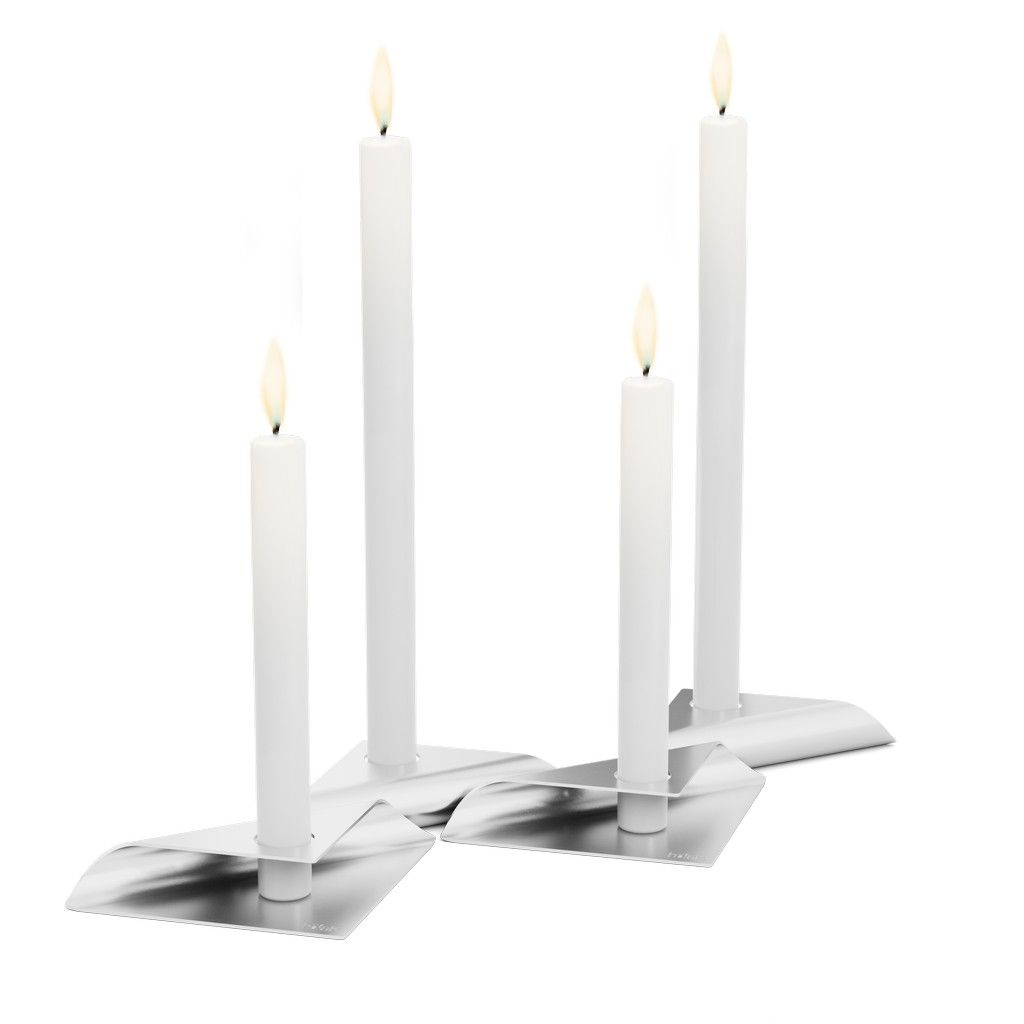 Kandelaar SQUARE CANDLE, set van 4 stuks, roestvrij staal, Höfats