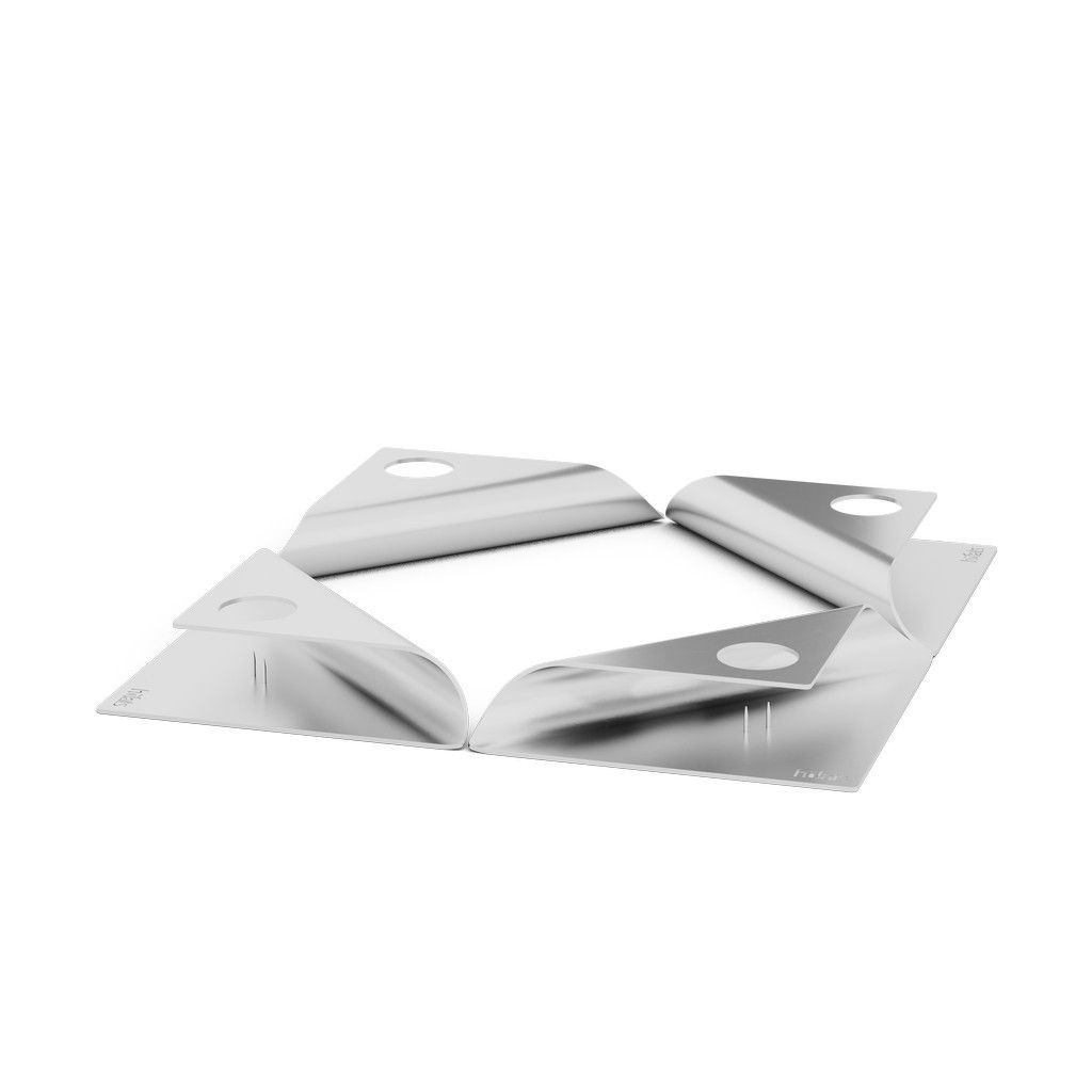 Kandelaar SQUARE CANDLE, set van 4 stuks, roestvrij staal, Höfats