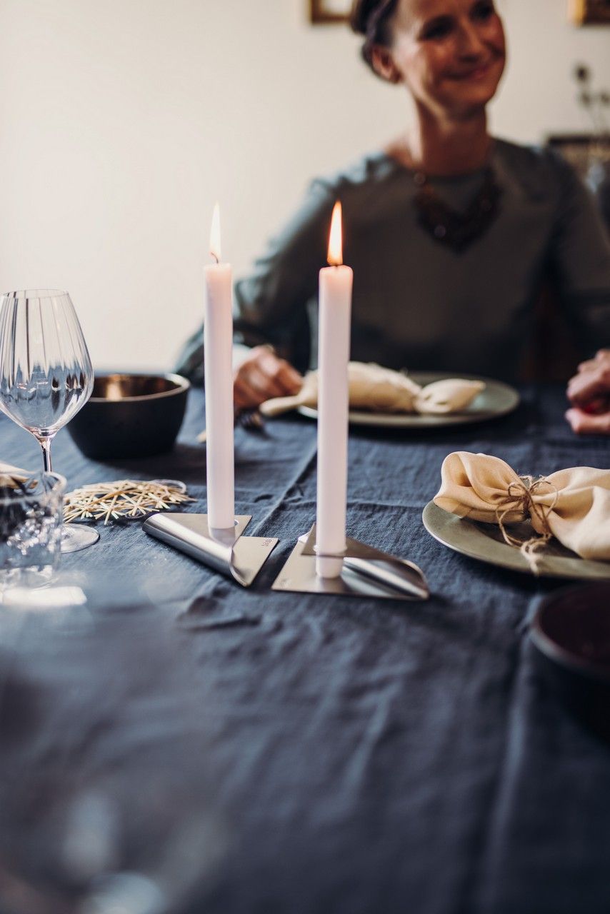 Kandelaar SQUARE CANDLE, set van 4 stuks, roestvrij staal, Höfats