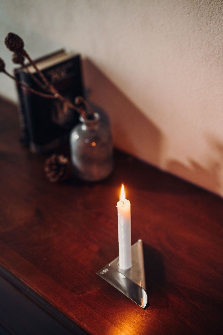 Kandelaar SQUARE CANDLE, set van 4 stuks, roestvrij staal, Höfats