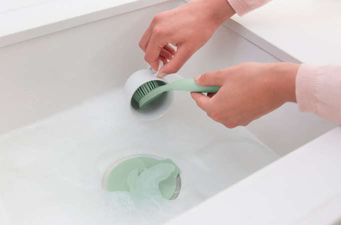 Afwasborstel met zuignap, groen, Brabantia