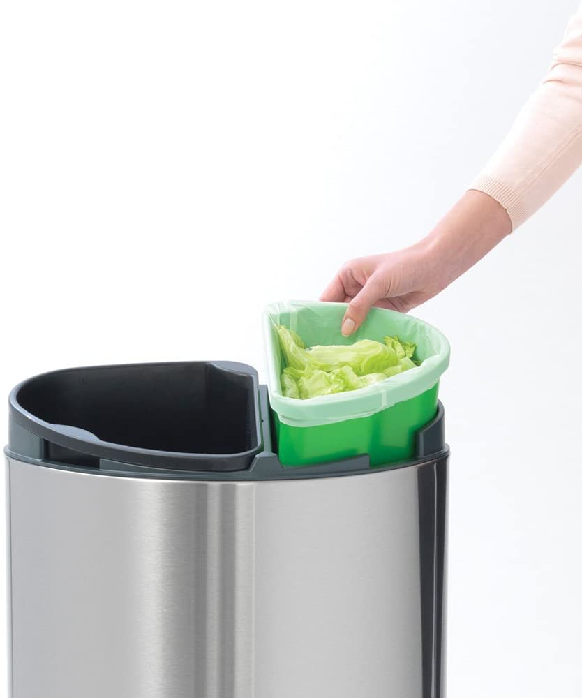 Touch prullenbak TOUCH BIN NEW 23 + 10 l, mat staal, Brabantia