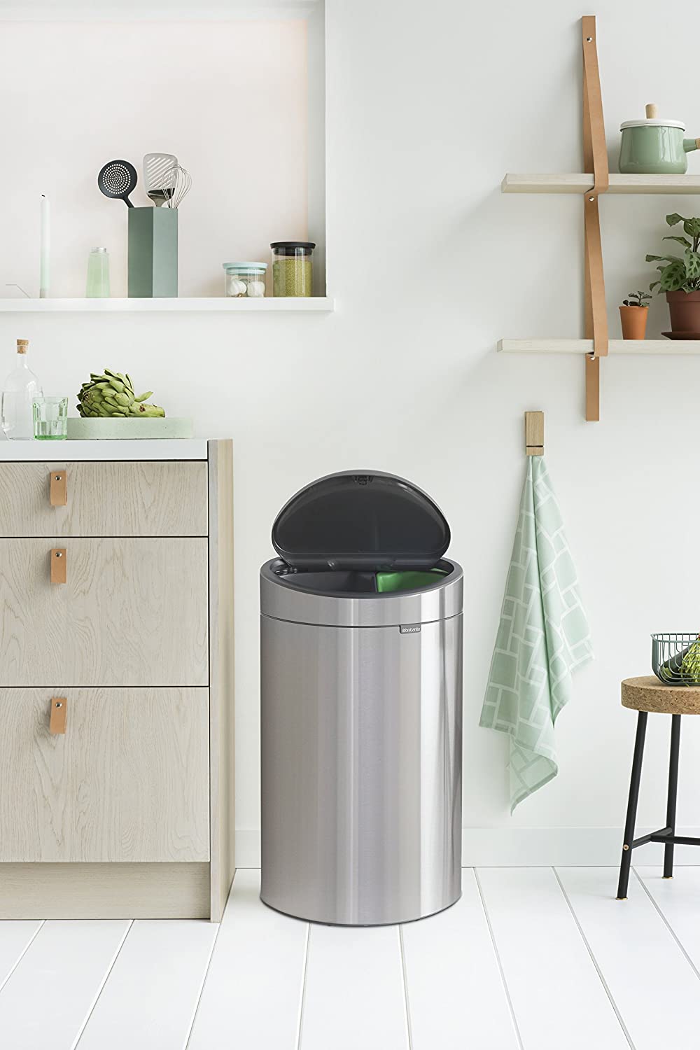 Touch prullenbak TOUCH BIN NEW 23 + 10 l, mat staal, Brabantia