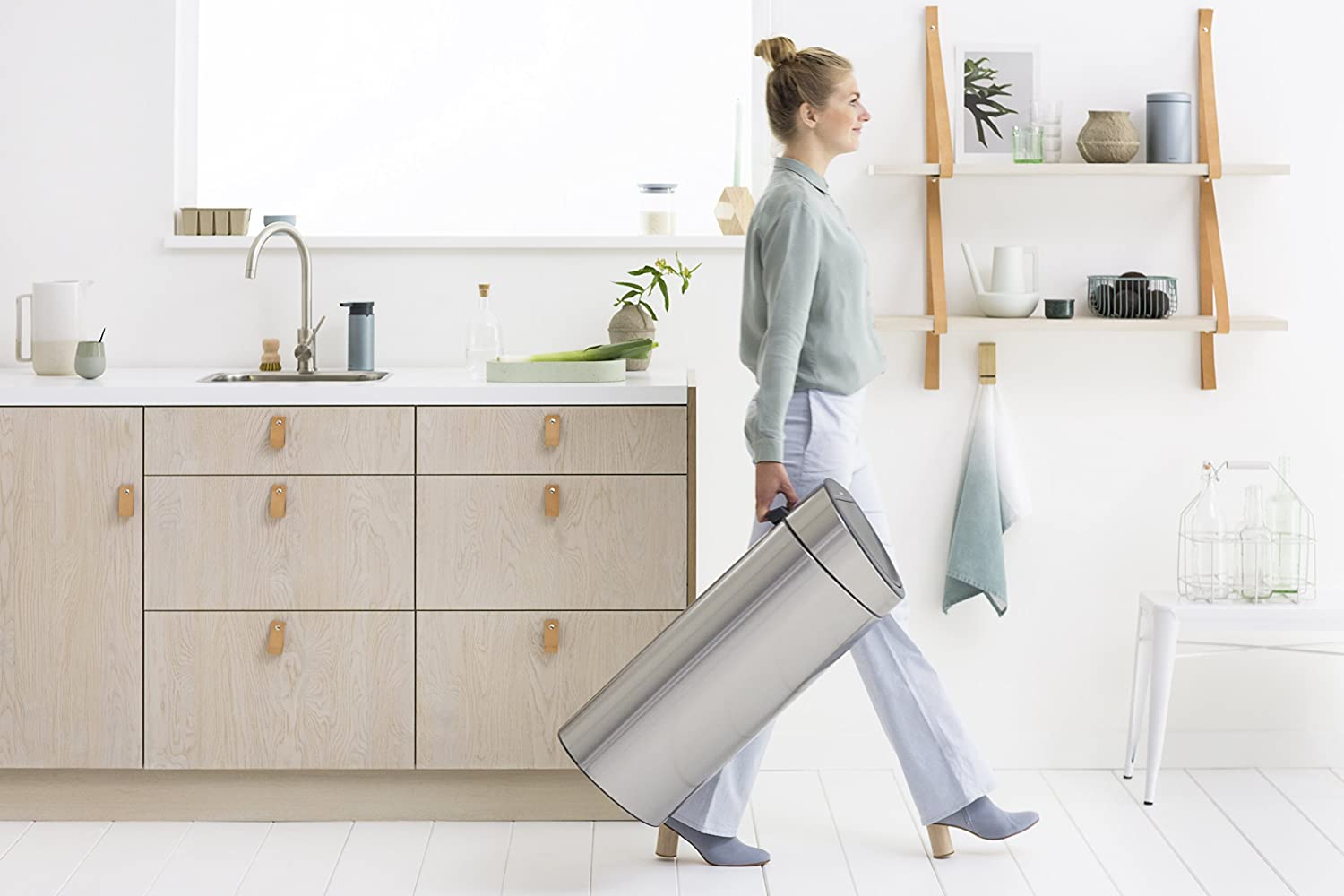 Touch prullenbak TOUCH BIN NEW 23 + 10 l, mat staal, Brabantia