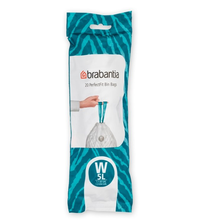 Vuilniszakken W PERFECTFIT 5 l, 20 stuks, Brabantia