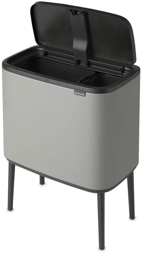 Touch afvalemmer BO TOUCH BIN 11 + 23 l, donkergrijs, Brabantia