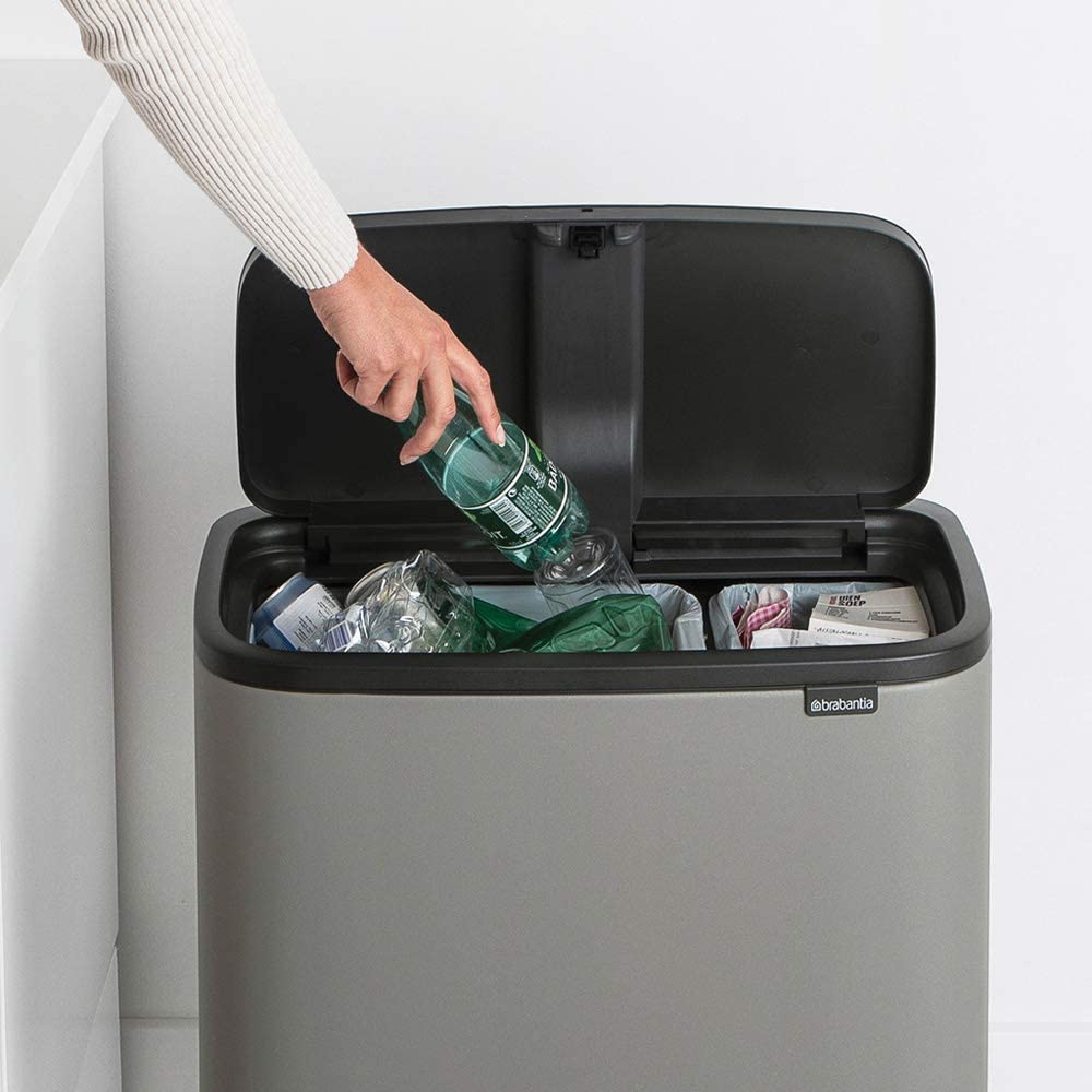 Touch afvalemmer BO TOUCH BIN 11 + 23 l, donkergrijs, Brabantia